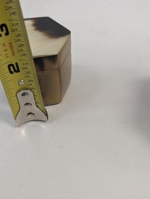 Pair Of Octogen Horn Covered Trinket Boxes #4