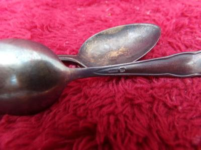 Two VTG/Antique silver plate baby spoons. Maker unknown.