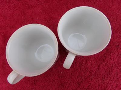 Classic pair of porcelain coffee cups from M.B.Pottery Co. Fine quality