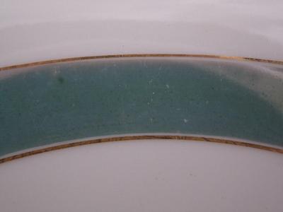 Beautiful VTG/Antique porcelain small dish w/aquamarine accent