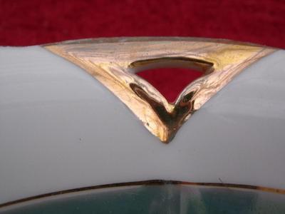 Beautiful VTG/Antique porcelain small dish w/aquamarine accent