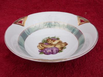 Beautiful VTG/Antique porcelain small dish w/aquamarine accent