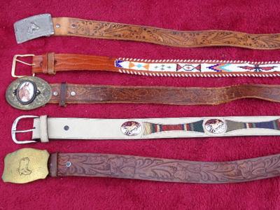 Lot of 5 Western Style belts w/buckles