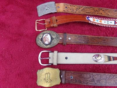 Lot of 5 Western Style belts w/buckles