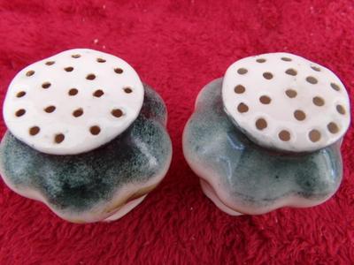 VTG/antique hand painted fine porcelain salt & pepper set.