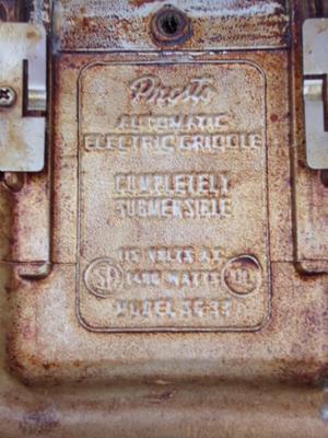 PRESTO Automatic Electric Griddle. It’s NOT teflon, it's well seasoned
