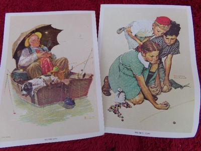 A pair of Norman Rockwell prints in good condition. 5"x7"s with frames.
