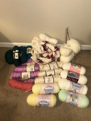MILES OF SUPER SOFT YARN AND KNITTING NEEDLES