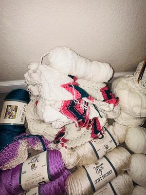 MILES OF SUPER SOFT YARN AND KNITTING NEEDLES