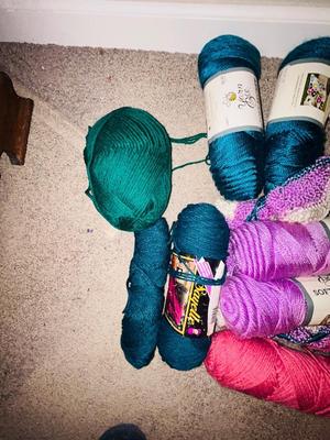 MILES OF SUPER SOFT YARN AND KNITTING NEEDLES