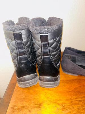 WOMENS BLACK W/P By TOTES SNOW BOOTS, SLIP ON SHOES AND BELTS