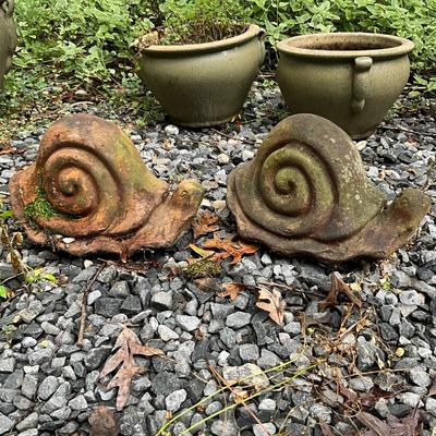 O988 Pair Of Terracotta Snails