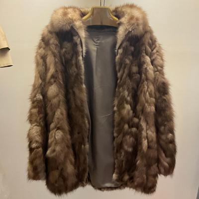 A1016 Brown Fur Jacket With Hat