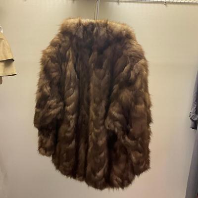 A1016 Brown Fur Jacket With Hat