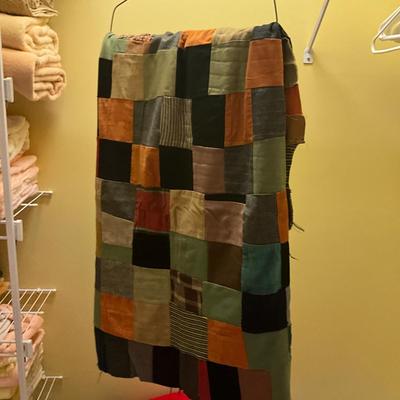 B1045 Vintage Hand-Stitched Patchwork Quilt