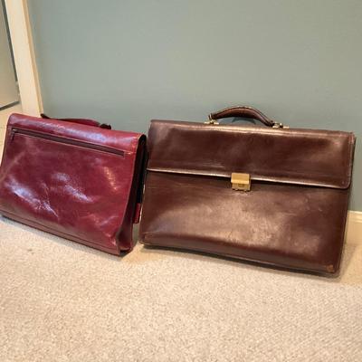 A1050 Pair Of Two Leather Breifcases
