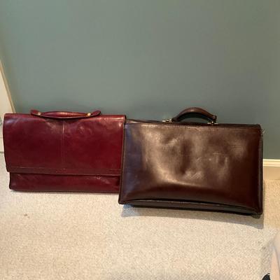 A1050 Pair Of Two Leather Breifcases