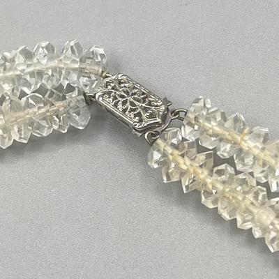 LOT 1: Vintage 17" Genuine Rock Crystal Necklace