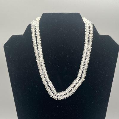 LOT 1: Vintage 17" Genuine Rock Crystal Necklace