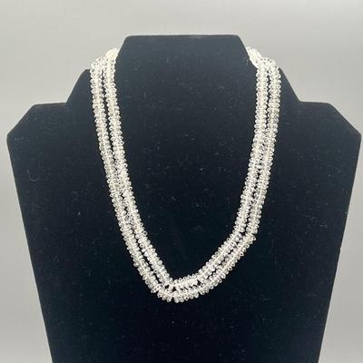 LOT 1: Vintage 17" Genuine Rock Crystal Necklace