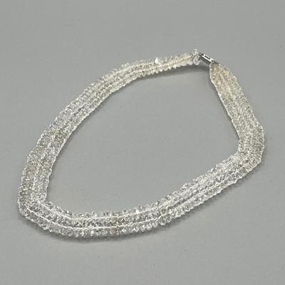 LOT 1: Vintage 17" Genuine Rock Crystal Necklace