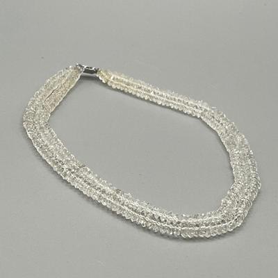 LOT 1: Vintage 17" Genuine Rock Crystal Necklace