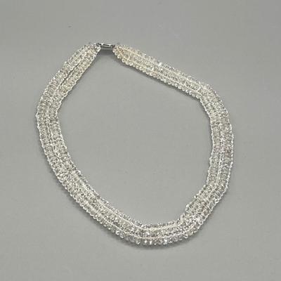 LOT 1: Vintage 17" Genuine Rock Crystal Necklace