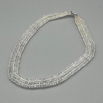 LOT 1: Vintage 17" Genuine Rock Crystal Necklace