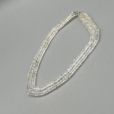 LOT 1: Vintage 17" Genuine Rock Crystal Necklace