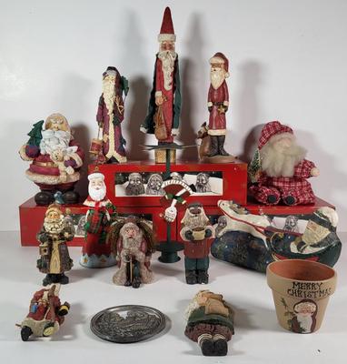LOT 98D: Various Santa Clause Holiday Figurines and Decorations
