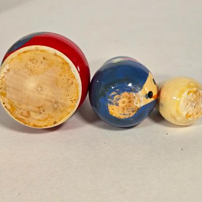 LOT 102G: Christmas Themed Russian Nesting Dolls, Some with Makers Mark and Roly-Poly Musical Santa