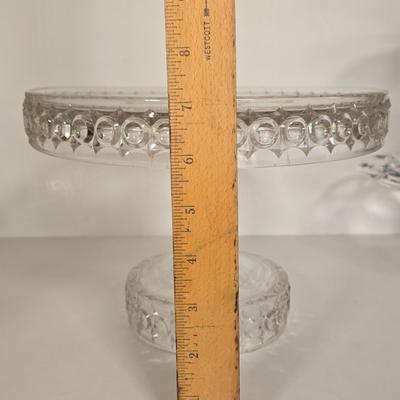 LOT 106G: Three Cake Pedestal Plates