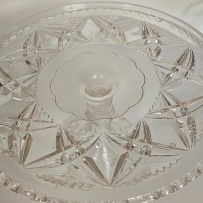 LOT 106G: Three Cake Pedestal Plates