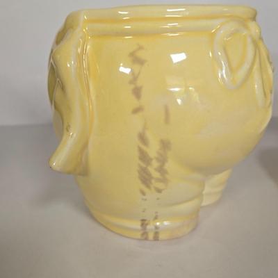 LOT 107G: Red Wing Pottery Chef Pierre Cookie Jar, Jolly Chef Spoon Rest, and Roseville Clematis Vase