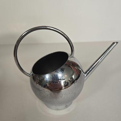 LOT 113: Art Deco Russel Wright Pancake and Corn Table Set, Silver Plate Flower Frog, Pedestal Candy Bowl, and More