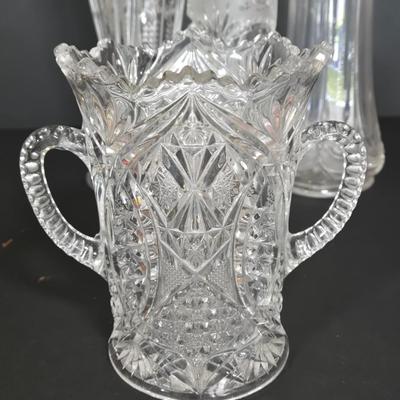 LOT 114F: Orrefors Vase, EAPG Celery Vase, Oneida Southern Garden Bud Vase, and More