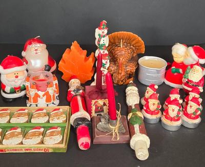 LOT 115F: Various Vintage Thanksgiving and Christmas Candles