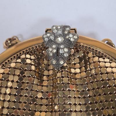 LOT 117G: Vintage Florida Handbags Lucite Purse, Gold-Tone Metal Mesh Purse, and White Beaded Clutch