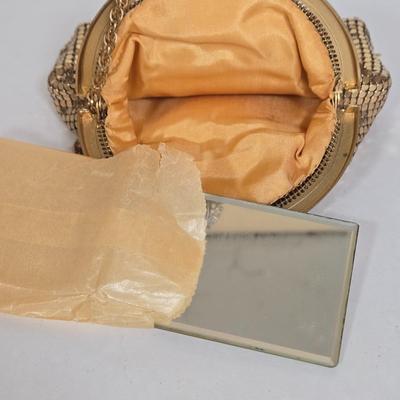 LOT 117G: Vintage Florida Handbags Lucite Purse, Gold-Tone Metal Mesh Purse, and White Beaded Clutch