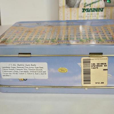 LOT 119G:NIB Seymour Mann Doll, Gund Valentines Bear, and Saks Fifth Avenue Lunch Box