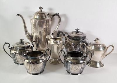 LOT 151L: Set of Vintage Coffee/Tea and Creamer Silverplate
