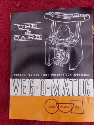 It’s the real deal, a GENUINE VEG-O-MATIC. It slice, it dices, it . . .