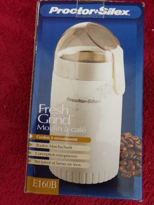 Proctor-Silex Coffee Grinder mod. E160B, NEW IN BOX/unused