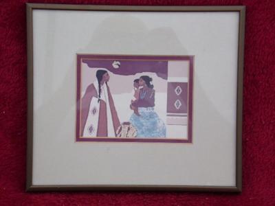 Southwestern art. About 8"x9-1/2" w/framed