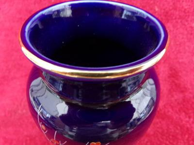Japanese sake jar (or flower vase). Looks like deep blue porcelain??