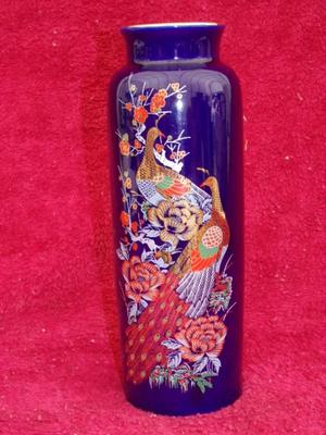 Japanese sake jar (or flower vase). Looks like deep blue porcelain??