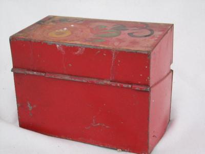 Another VTG OLD metal recipe box loaded with hand written recipes