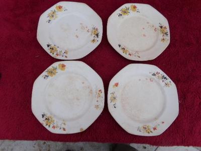 VTG/Antique lot of 4 salad plates. 3 matchd, 1 is odd Homer Laughlin