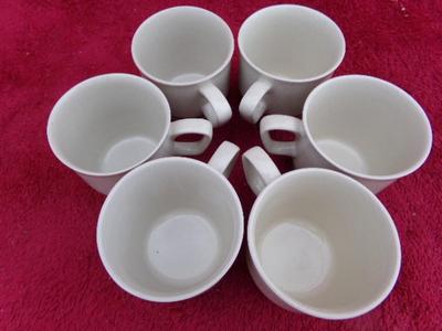 VTG lot of 6 “Chateau” hand painted stoneware matching coffee cups