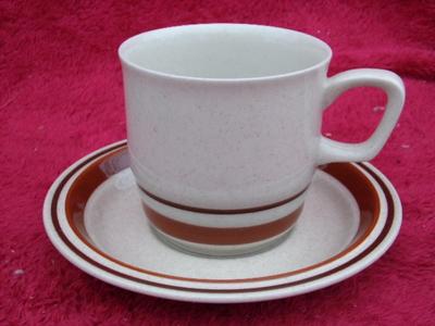 VTG lot of 6 “Chateau” hand painted stoneware matching coffee cups